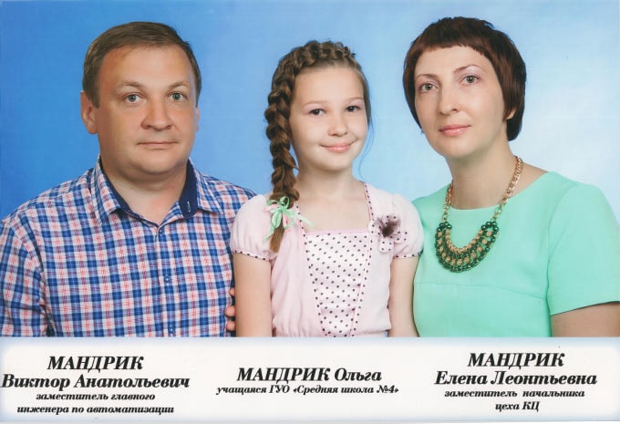 Мандрик Виктор Анатольевич, Елена Леонтьевна и дочь Ольга