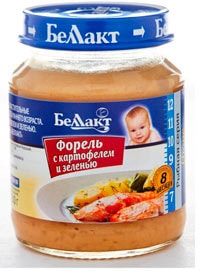 Пюре Беллакт Форель с овощами