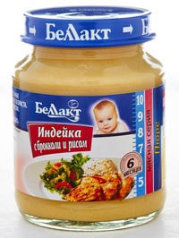 Пюре Беллакт Индейка с брокколи